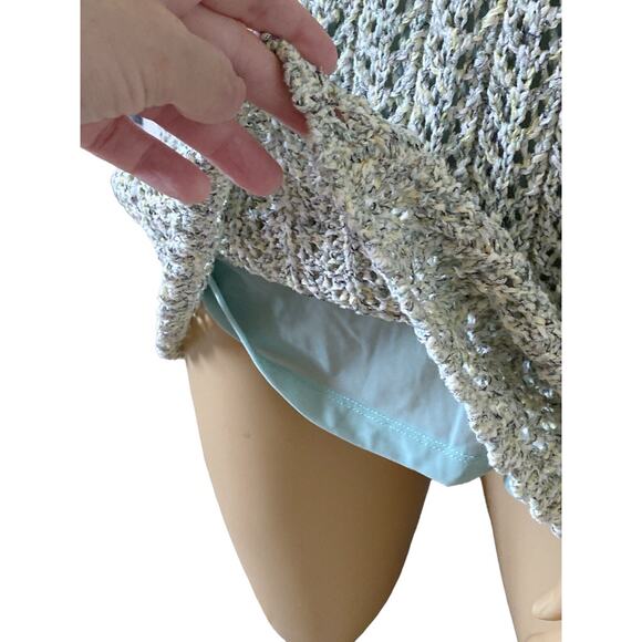 ALFRED DUNNER Womens Size Large Sparkly Mint Green Scoop Neck Pullover Sweater - Picture 6 of 7